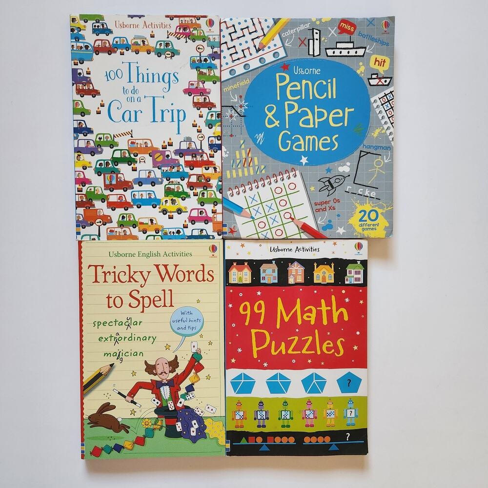 PAPER PIE Activities 100 Things Car Trip Pencil Paper Games Usborne Spelling